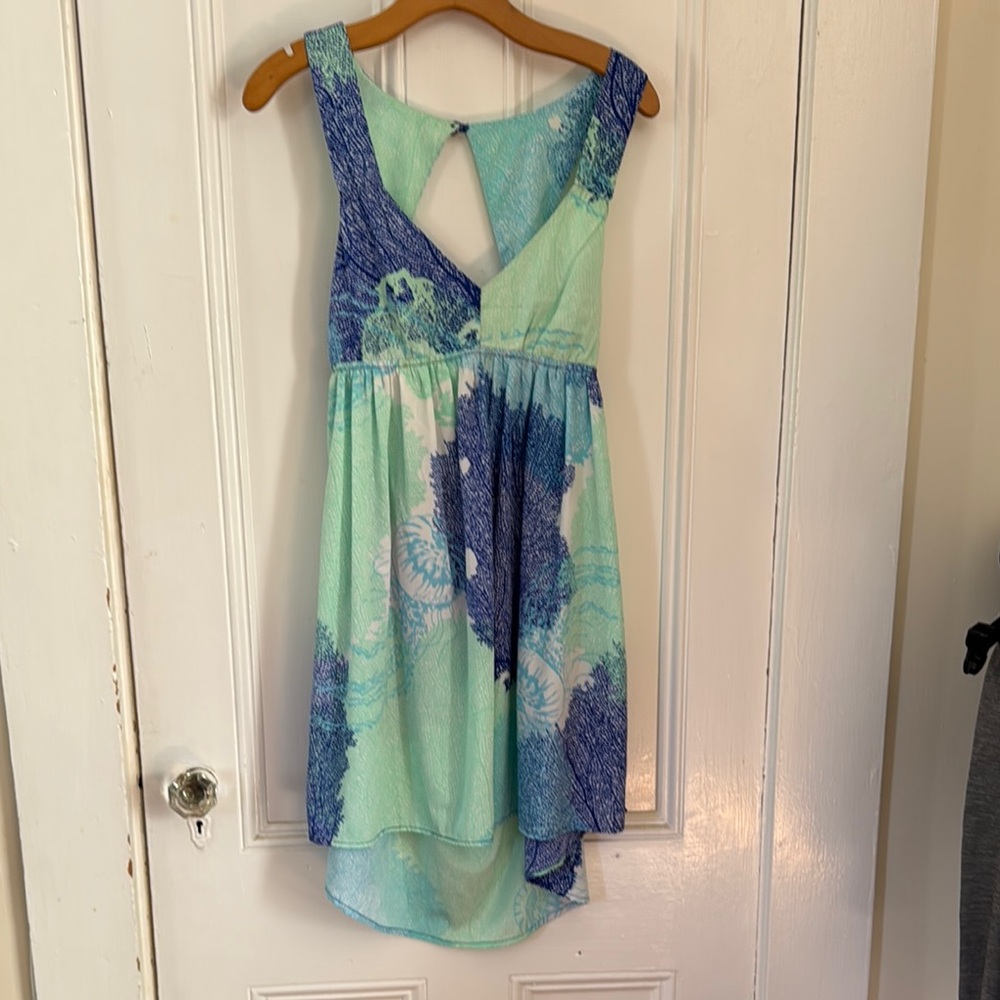 Blue and Green Sea Mini Dress